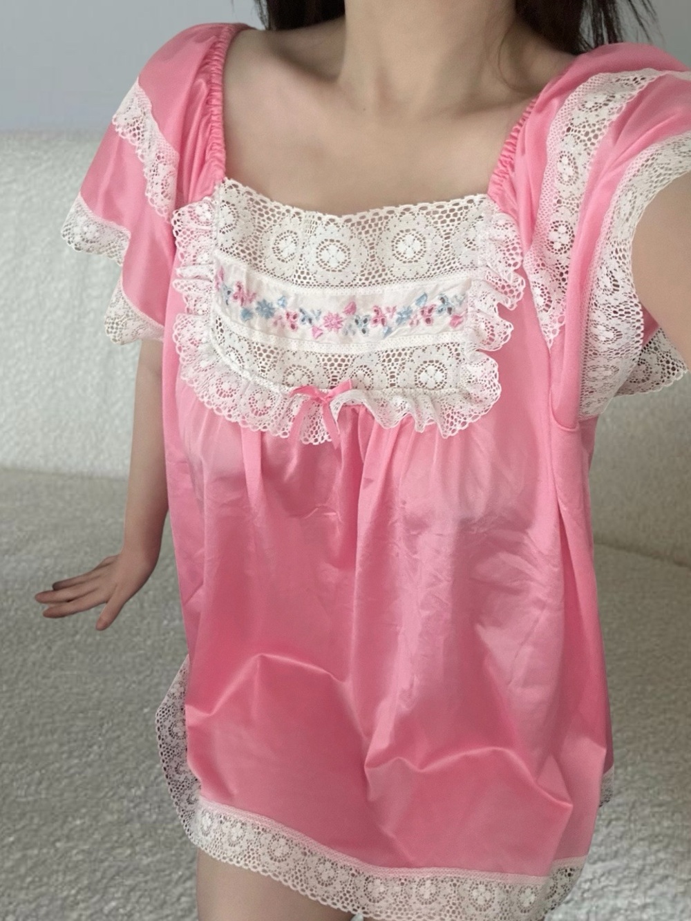 Rare vintage 1970s Danni New York pink satin dress 🎀🌸